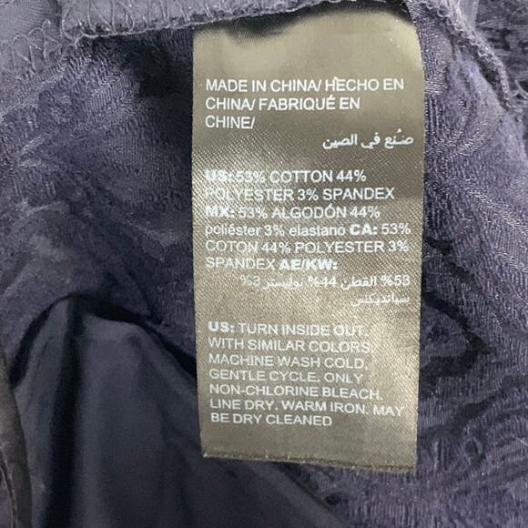 White House Black Market Navy Brocade Slim Cigarette Ankle Pants Women’s Size 00 - Picture 7 of 10